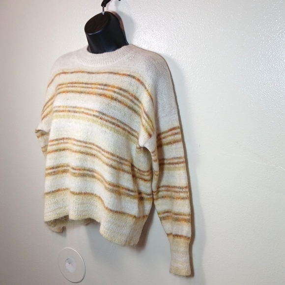 Isabel Marant Etoile GATLINY Alpaca blend fuzzy knit sweater in yellow size 6 - Picture 4 of 6